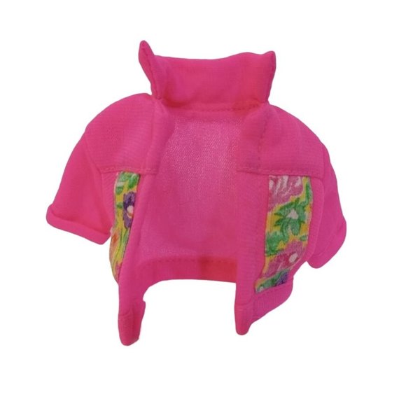 Mattel Barbies Little Sister Stacie Jacket ONLY Pink Vinyl Outfit 1991 Vintage - Picture 1 of 4